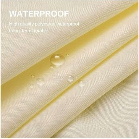 Dreieckiges Sonnensegel 3 x 4 x 5 m, cremeweißes, wasserdichtes Gewebe, 95 % UV-Schutz, für Garten, Terrasse und Camping, inklusive Befestigungsseil (1/5)