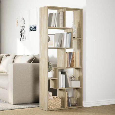 vidaXL Room Divider Bookcase Sonoma Oak 67x25x161,5 cm Engineered Wood
