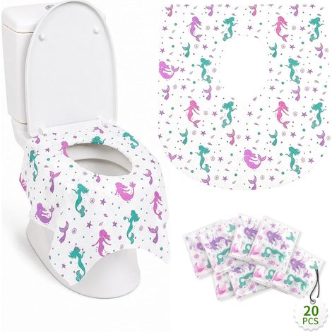 20 protectores de asiento de inodoro, fundas para asientos de niños y adultos, fundas de viaje extragrandes de 64x60 cm, impermeables y antideslizantes. (1/5)
