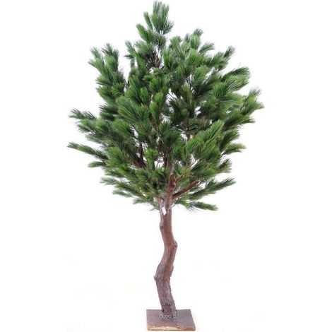 Pin géant faux H210cm Tronc Fibre verre&bois Feuille PE L130cm platine - dimhaut: H 210 cm - couleur: Pin