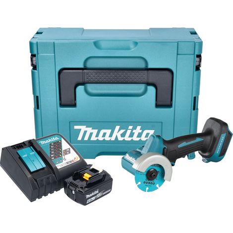 Makita DMC 300 RG1J Meuleuse d'angle sans fil 18 V 76 mm Brushless + 1x batterie 6,0 Ah + chargeur + Makpac