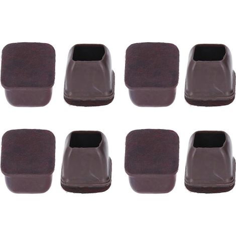 8-teiliges Stuhlbein-Schutzset aus TPE für Tisch und Hocker, braun, Größe M