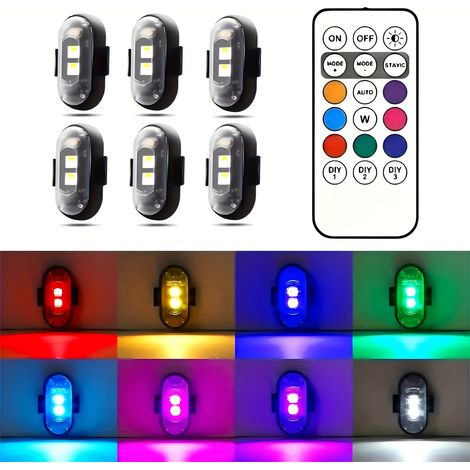 Lot de 6 guirlandes lumineuses décoratives LED USB, éclairage d'ambiance RGB à couleurs changeantes, avec télécommande et modes clignotants, convient pour une utilisation à la maison, en voiture, à la (1/5)