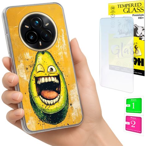 Custodia per Realme 14 Pro+ 5G / 14 Pro Plus 5G con foto, retro color avocado e vetro. (1/5)