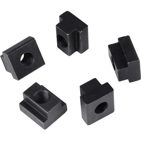 T-Nutensteine, 5 Stück, schwarz oxidiert, M12-Gewinde, T-Nutensteine, Gewindemuttern (1/5)
