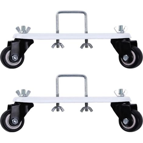 RHG Lot de 2 supports de poulie mobiles pour radiateur rempli d'huile, base de cadre de chauffage électrique rotatif à 360° avec roues et frein, support en acier au carbone, roue silencieuse à