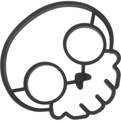 Lustige Spiegelei-Form mit Skelettkopf aus Silikon, antihaftbeschichtet, kreativer Pfannkuchenform-Ring (1/5)