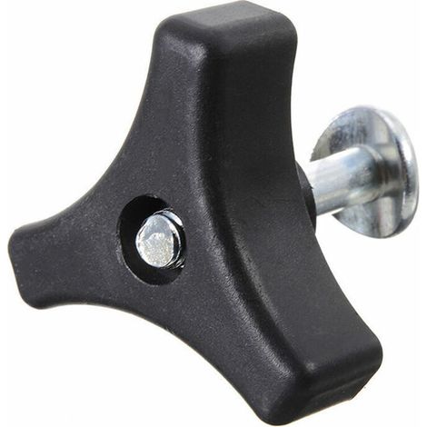 Bardusch-Écrou papillon en plastique noir et argent – Vis à bouton triangulaire 50mm – Filetage métrique pas standard – Pour tondeuse à gazon – (1/5)