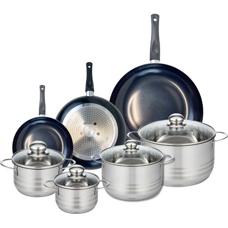 Ensemble de 3 Poêles de cuisson 20, 24 et 32 cm et 4 faitouts 14, 16, 20 et 24 cm Elo Prima Brillant (1/5)