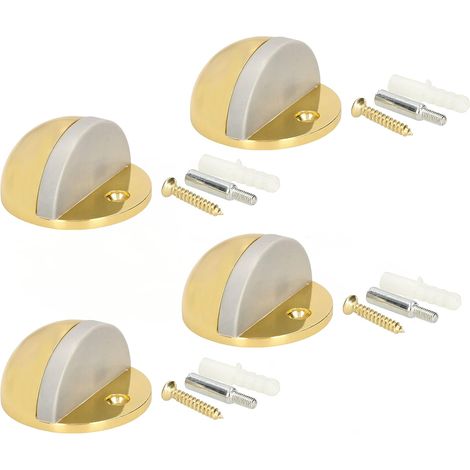 Lot de 4 butoirs de porte pour montage au sol pour limiter le mouvement de la porte 45 x 25 mm en laiton (1/5)