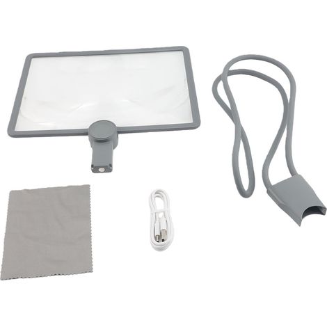 Lente d'ingrandimento orizzontale a LED 3 in 1 con luce, ingrandimento 5X, 48 perline acriliche per lettura e osservazione. (1/5)