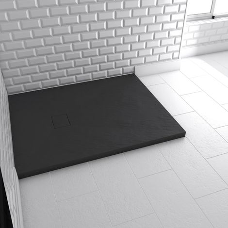 Piatto Doccia compositi SMC - Finitura in ardesia nera - 80x100cm - Rock 2 Black 80 (1/5)