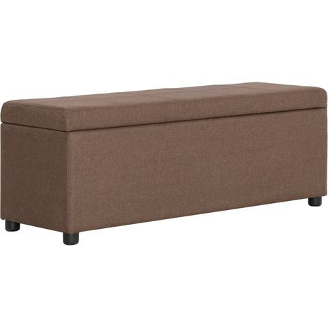 Banc Coffre de rangement avec compartiment - Banquette Pouf 116 cm Marron Polyester BV961041 - BonneVie (1/5)