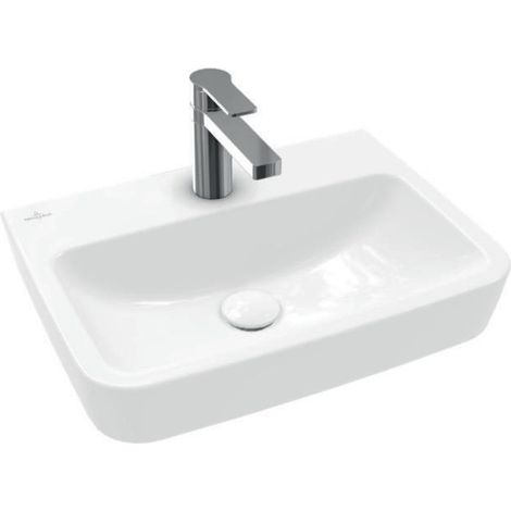 Villeroy & Boch O.novo - Lavamanos 50x37 cm, sin rebosadero, orificio para el grifo, CeramicPlus, blanco alpino 434451R1 (1/3)