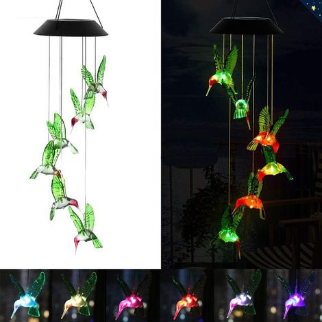 MINKUROW Campanelli Eolici, Led Che Cambiano Colore Campanelli Eolici Solari Colore Chiaro Sei Campanelli Eolici Colibrì Che Cambiano Gradualmente (1/5)