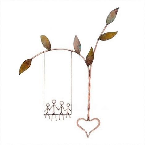 Décoration murale rustique en fer forgé « Enraciné dans l'amour » - Sculpture balançoire A (1/5)