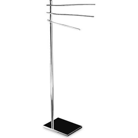 Piantana porta asciugamani bagno ottone cromato base quadrata - piantana bagno