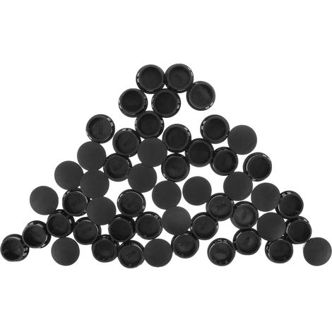 20 bouchons ronds en nylon noir (1/5)