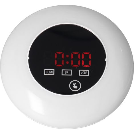Réveil numérique LED miroir, horloge avec thermomètre, fonction snooze, 7 couleurs cycliques, TS-S23, affichage rouge (sans piles) (1/5)