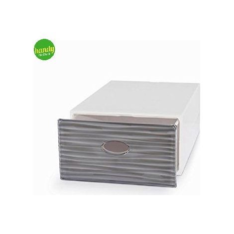 Box wave Domoliving qbox large grigio bianco 15 x 28 x 40 cm