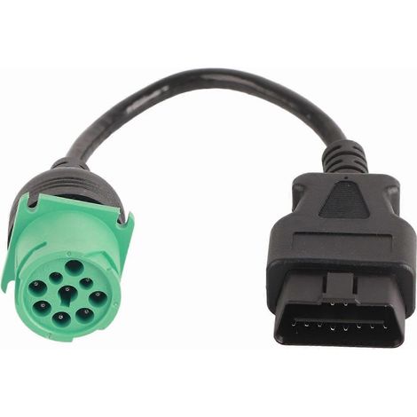 Adaptateur de câble de diagnostic OBD2 pour camions, connecteur mâle 9 broches vers connecteur 16 broches, pour moteur diesel Cummins (1/4)
