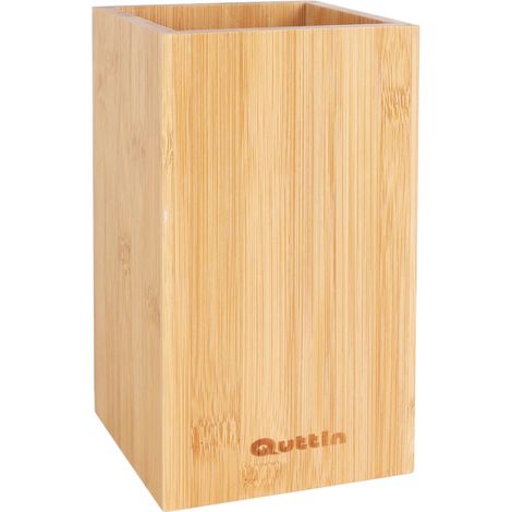 Pot pour ustensiles de cuisine Bambou naturel 10,5 x 10,5 x 18 cm (1/5)