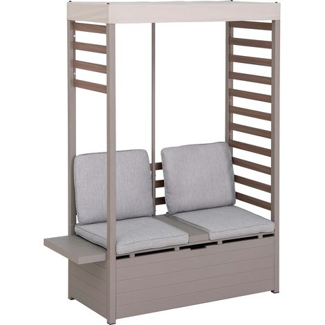 Divano da giardino in acciaio FARO - 57cm x 147cm, Grigio (1/5)