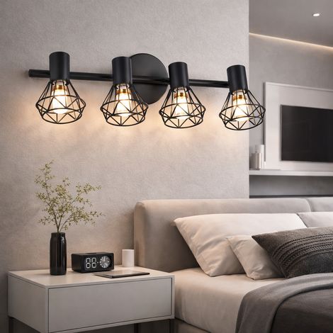 Lustre avec Abat Jour Gracie Diamant 4XE14 Noir Metal (1/5)