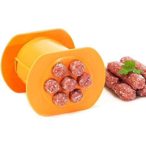 Hot Dog Maker Presse – Manual Hot Dog Set de moules à saucisses, ustensiles de cuisine, machine à brochettes de viande (orange) (1/5)