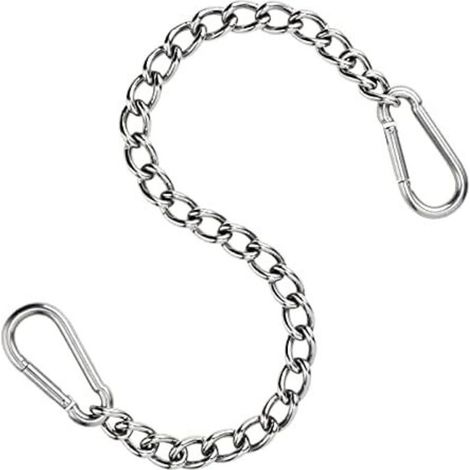 Chaine de Fauteuil Suspendu en Acier Inoxydable 304-66 cm - avec Deux mousquetons - Jusqu'à 350 kg - pour Sac de Sable - Rallonge de Fauteuil Suspendu et hamac (1/5)