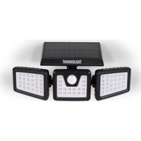 Projecteur solaire 3 têtes 70 LED détecteur de mouvement - Projecteur solaire 3 têtes 70 LED détecteur de mouvement (1/5)