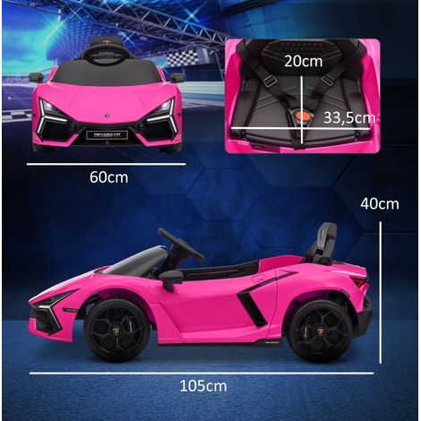 Auto elettrica per bambini 3-5 anni con telecomando, LED, musica e clacson, rosa OKMYHOME (1/5)