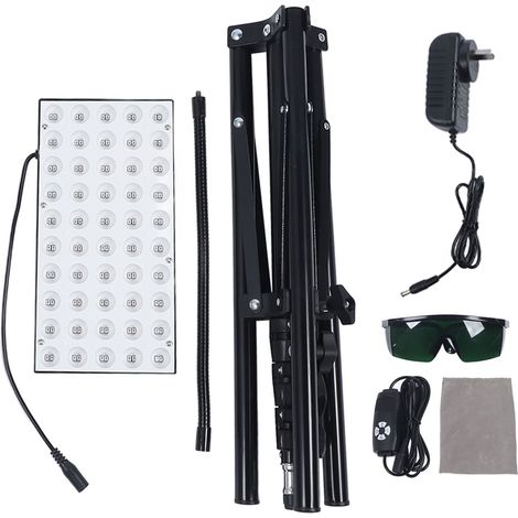 Ortviai Lampe LED infrarouge 660 nm + 850 nm pour soulagement musculaire – support réglable, minuterie intégrée (1/5)