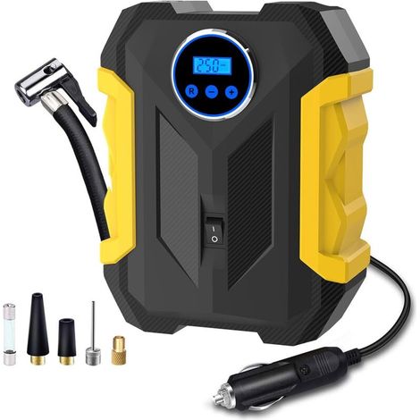 Reifenpumpe --- Digitaler Auto-Luftkompressor, tragbare automatische Pumpe mit LED-Licht, 22 Zylinder