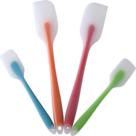 Spatule En Silicone - Résistant À La Chaleur Jusqu'à 232 °C - Pour Cuisinière Antiadhésive Et En Verre - Lot De 4 (1/5)