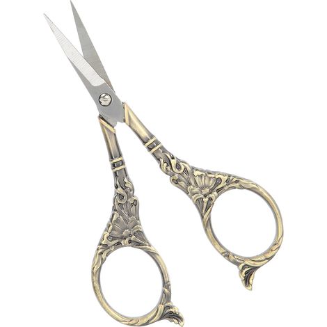 Retro-Schere im europäischen Stil für Bastelarbeiten, Kreuzstichstickerei, antike und kreative Nähwerkzeuge (Bronze (B01-003-00124)) (1/5)
