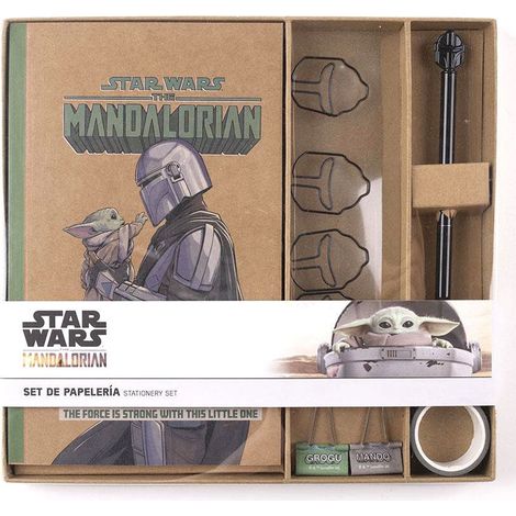 Juego de papeler a con cartas de Mandalorian sobres y pegatinas