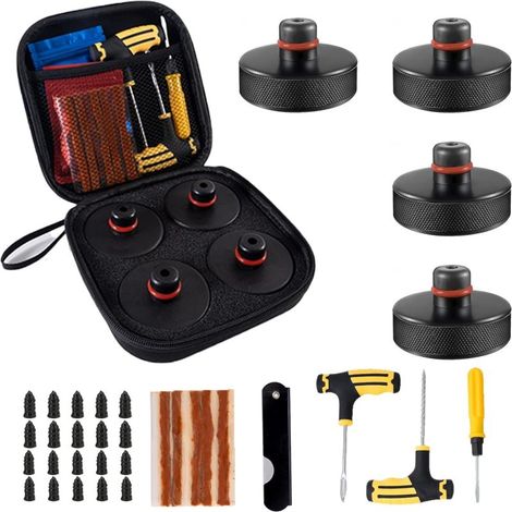 Patins de levage pour cric Tesla Model 3/Y/S/X, accessoires de cric avec kit d'outils de réparation de pneus pour véhicules Tesla (2016-2026), 4 patins (1/5)