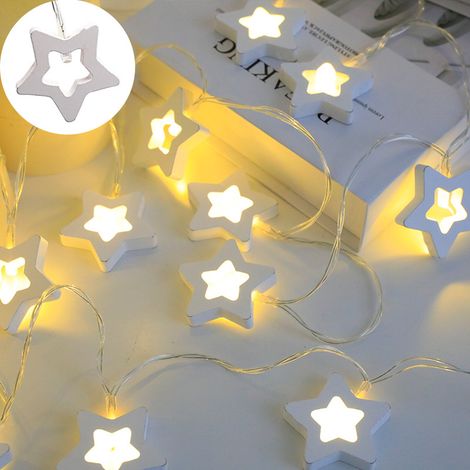 Ghirlanda luminosa a LED a forma di stella a 5 punte – 6 m, 40 lampadine lampeggianti, batterie incluse – Decorazione festiva per interni/esterni per Natale, compleanni ed eventi-lsw (1/5)