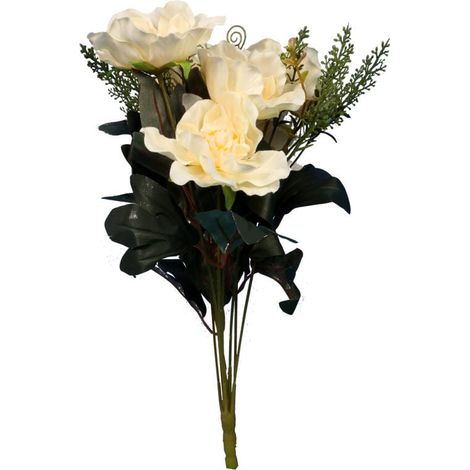 Bouquet de 11 branches avec 6 pivoines couleur crème