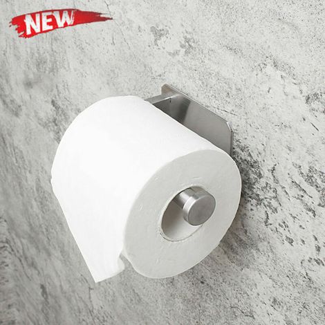 Self Adhesive Toilet Paper Holder For Bathroom Stick On The Wall In Stainless Steel
