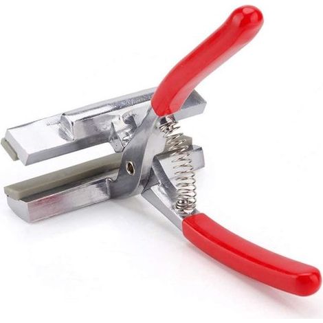 Pince à toile - Pince à toile - Outils de peinture - Pince à toile - Avec ressort et manche en plastique - 20 x 12 x 15,5 cm - Acier - Argent - Ouverture 3 cm (1/5)