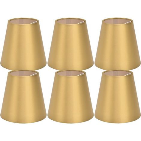 6 paralumi in tessuto E14 per lampade da tavolo e da soffitto, adatti per camera da letto e soggiorno, oro PX153