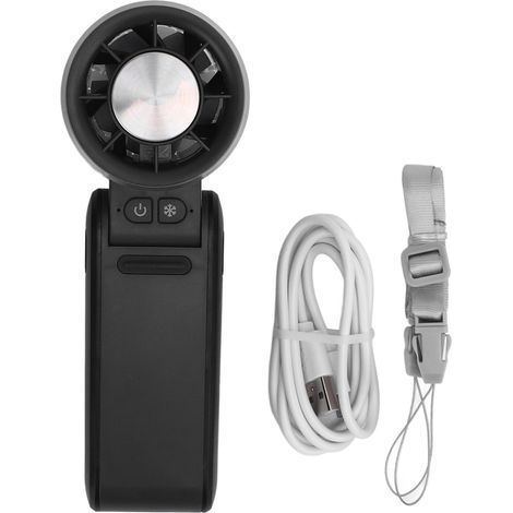 4000mAh Rechargeable Portable Fan with Semiconductor Cooling, 4 Speeds, Quiet Operation, Black (1/5)
