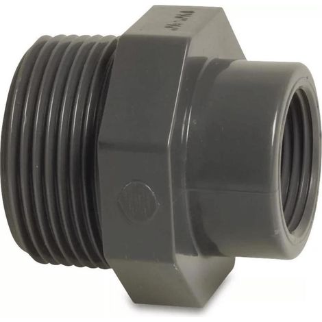 Profec Reduzierstück, PVC-U, 2 Zoll AG x 1 1/4 Zoll IG, 10 bar, grau
