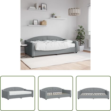 vidaXL Sofa mit Matratze - Tagesbett mit Matratze Hellgrau 90x190 cm Stoff (1/5)