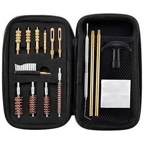 Kit de Nettoyage Universel pour Pistolet .22.357.38,9mm.45 Calibre pour Fusil Brosse alsage en Bronze et Adaptateur Jag en Laiton (1/4)