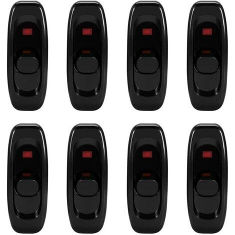 Inline Interrupteur Cordon Interrupteur, 8 pièce Interrupteur en Ligne, Basculante Interrupteur Intermédiaire, pour Lampe de Chevet Lampe de Table de Bureau Cordon électrique (250V 10A), (1/4)