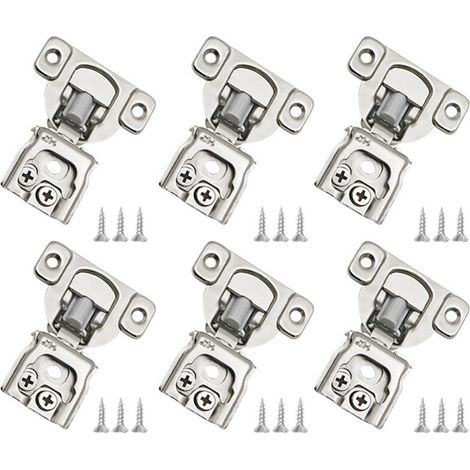 Lot de 6 charnières invisibles pour portes de cuisine - Charnières invisibles pour portes de cuisine de 1-1/2 pouce (1/5)