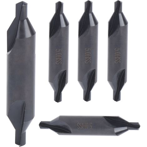 Lot de 5 forets de centrage pour fraiseuses, en acier rapide, outils de positionnement de 5 mm (1/5)